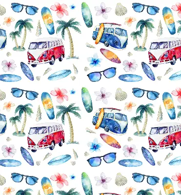 Rollo lichtundurchlässig Autos und Palmen aus Hawaii