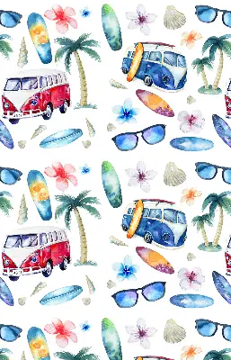 Rollo lichtundurchlässig Autos und Palmen aus Hawaii