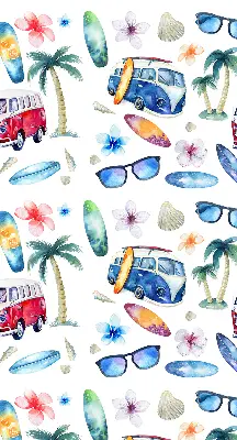 Rollo lichtundurchlässig Autos und Palmen aus Hawaii