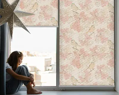 Fenster rollo Vögel zwischen den Blumen