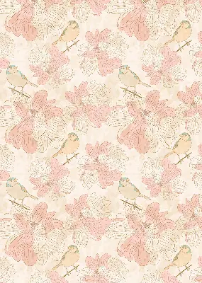 Fenster rollo Vögel zwischen den Blumen