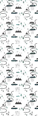 Verdunkelungsrollo Wald- und Bergpfadmuster