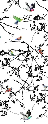 Verdunkelungsrollo Vögel auf den Zweigen