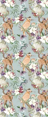 Fenster rollo Rehe, Vögel und Kaninchen