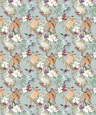 Fenster rollo Rehe, Vögel und Kaninchen