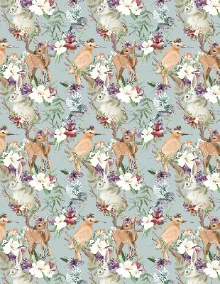 Fenster rollo Rehe, Vögel und Kaninchen