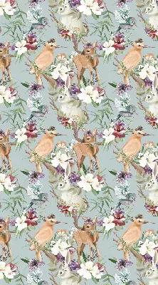 Fenster rollo Rehe, Vögel und Kaninchen