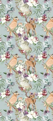 Fenster rollo Rehe, Vögel und Kaninchen