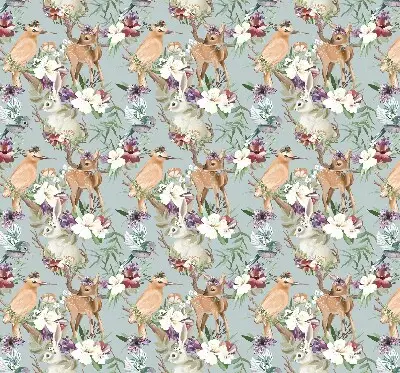Fenster rollo Rehe, Vögel und Kaninchen