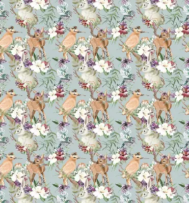 Fenster rollo Rehe, Vögel und Kaninchen