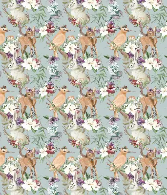 Fenster rollo Rehe, Vögel und Kaninchen