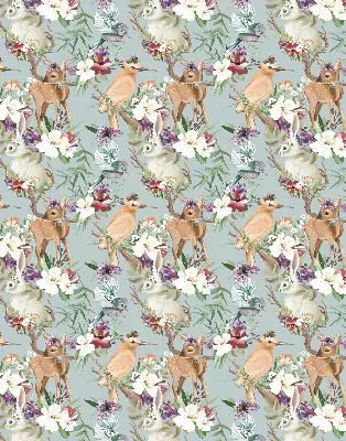 Fenster rollo Rehe, Vögel und Kaninchen
