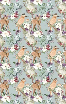 Fenster rollo Rehe, Vögel und Kaninchen