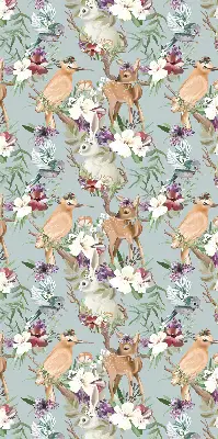 Fenster rollo Rehe, Vögel und Kaninchen
