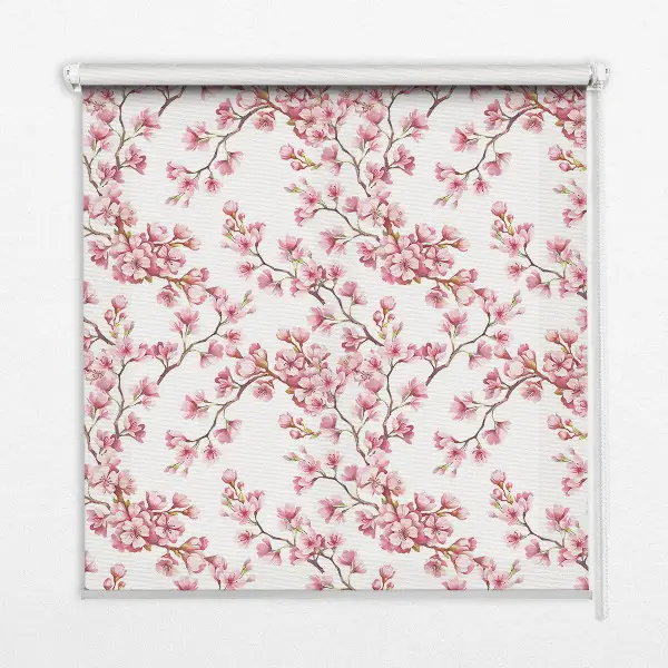 Verdunkelungsrollo Rosa Blütenblätter von Knospen am Baum