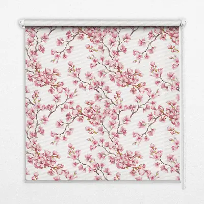 Verdunkelungsrollo Rosa Blütenblätter von Knospen am Baum