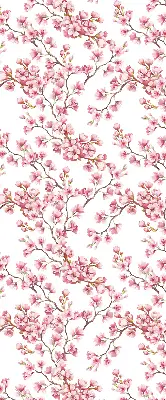 Verdunkelungsrollo Rosa Blütenblätter von Knospen am Baum