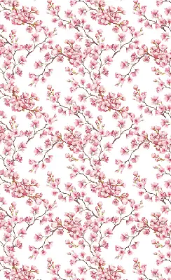 Verdunkelungsrollo Rosa Blütenblätter von Knospen am Baum
