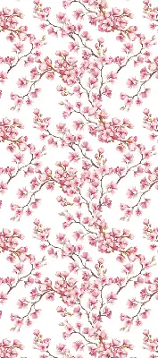 Verdunkelungsrollo Rosa Blütenblätter von Knospen am Baum