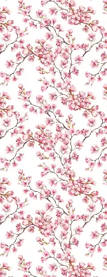 Verdunkelungsrollo Rosa Blütenblätter von Knospen am Baum