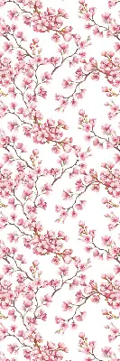 Verdunkelungsrollo Rosa Blütenblätter von Knospen am Baum