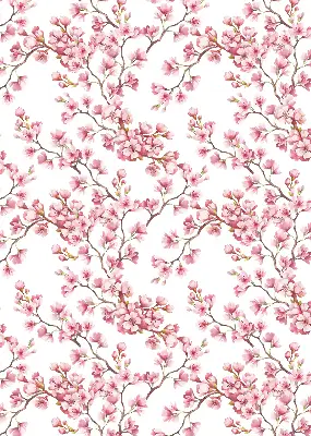 Verdunkelungsrollo Rosa Blütenblätter von Knospen am Baum
