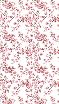 Verdunkelungsrollo Rosa Blütenblätter von Knospen am Baum