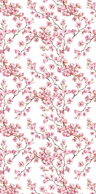 Verdunkelungsrollo Rosa Blütenblätter von Knospen am Baum