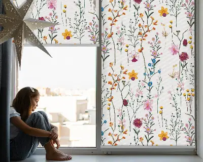 Fenster rollo Bunte Blumen