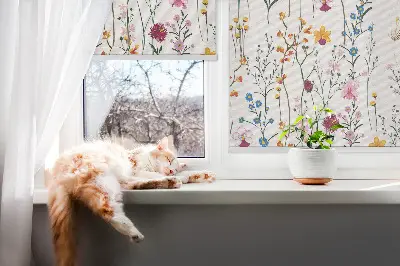 Fenster rollo Bunte Blumen