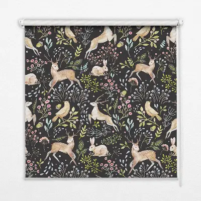Rollo lichtundurchlässig Rehe, Vögel und Kaninchen