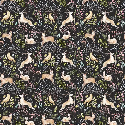Rollo lichtundurchlässig Rehe, Vögel und Kaninchen