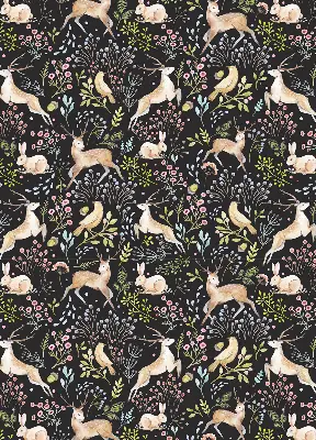 Rollo lichtundurchlässig Rehe, Vögel und Kaninchen