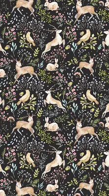 Rollo lichtundurchlässig Rehe, Vögel und Kaninchen