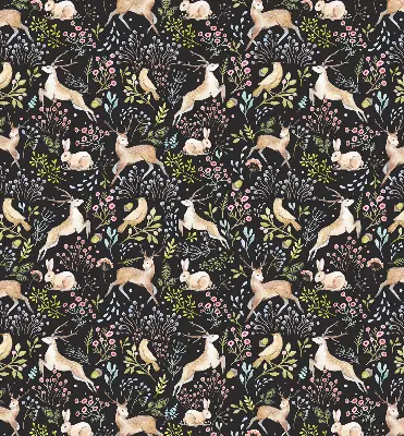 Rollo lichtundurchlässig Rehe, Vögel und Kaninchen