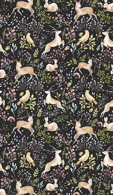Rollo lichtundurchlässig Rehe, Vögel und Kaninchen