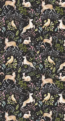 Rollo lichtundurchlässig Rehe, Vögel und Kaninchen