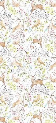 Verdunkelungsrollo Rehe, Vögel und Kaninchen