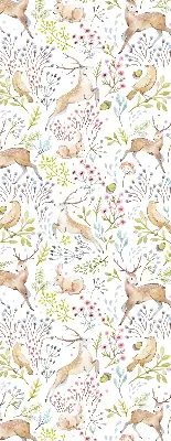 Verdunkelungsrollo Rehe, Vögel und Kaninchen