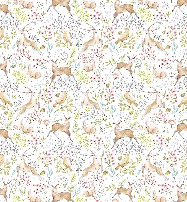 Verdunkelungsrollo Rehe, Vögel und Kaninchen