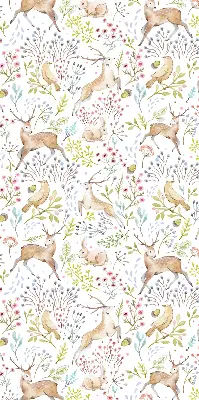 Verdunkelungsrollo Rehe, Vögel und Kaninchen