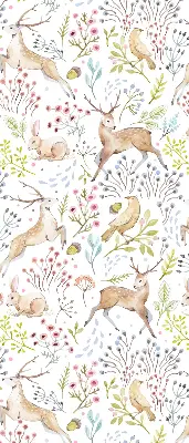 Verdunkelungsrollo Rehe, Vögel und Kaninchen