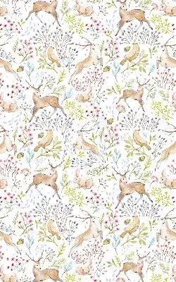 Verdunkelungsrollo Rehe, Vögel und Kaninchen