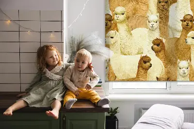 Fenster rollo Eine Alpakaherde