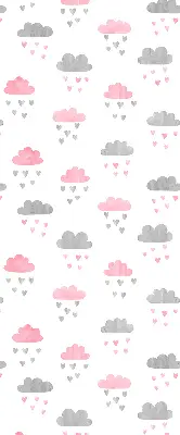 Fenster rollo Rosa und graue Wolken