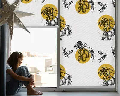 Fenster rollo Früchte und gelbe Kreise