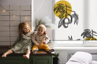 Fenster rollo Früchte und gelbe Kreise