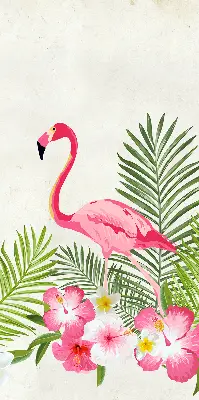 Rollo lichtundurchlässig Flamingos bei den Blättern