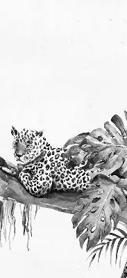 Fenster rollo Gezeichnete Geparden auf einem Ast