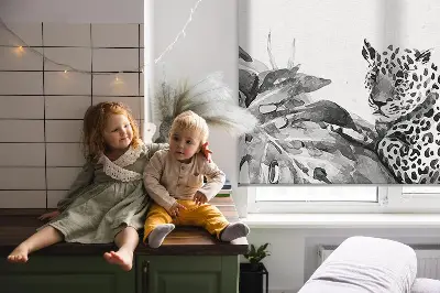 Fenster rollo Gezeichnete Geparden auf einem Ast